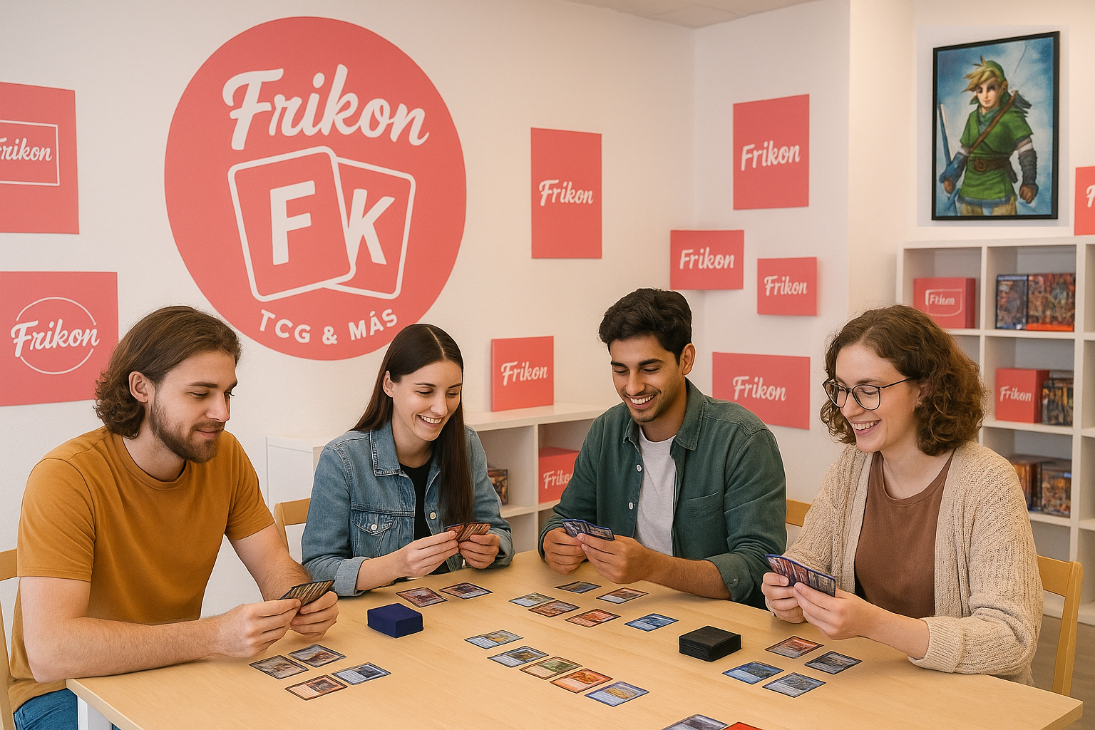 Varias personas jugando a un juego de cartas tgc